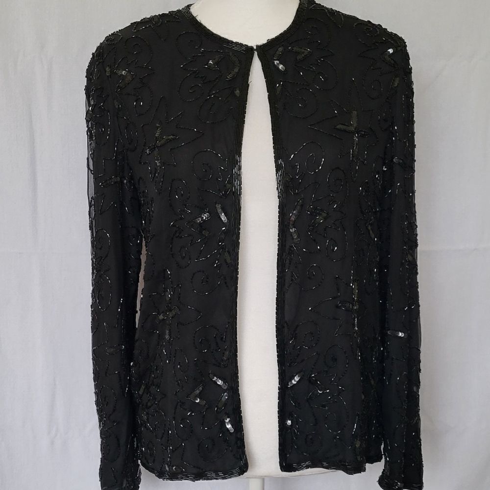 Black sequined jacket sz M